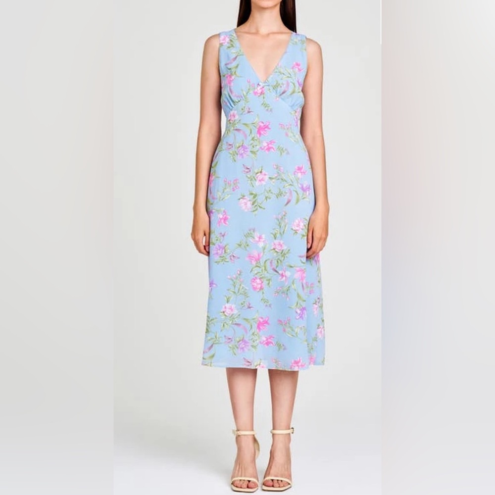 WAYF Dahlia Floral Print Sleeveless Midi Dress Medium NWT
